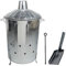 CrazyGadget® 90 Litre 90L Extra Large Galvanised Metal Incinerator Fire Burning Bin with Special Locking Lid + Ash Shovel & Poker
