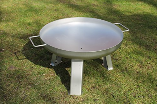 OEM Feuerschale Edelstahl Ø 600 mm inkl. Füße und Griffe 60 cm 1.4301