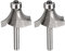 sourcing map Router Bit 1/4 Shank1 Inch Cutting Dia Round Over Corner 2 Flutes Tungsten Steel for Woodworking Milling Cutter Tool 2pcs