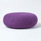 Homescapes Pouf Strickpouf rundes Bodenkissen, Sitzpouf 70 x 23 cm, gepolsterter Sitzhocker, Sitzpuff/Puff mit grob gestricktem Bezug aus 100% Baumwolle, Strickpuff, violett/lila