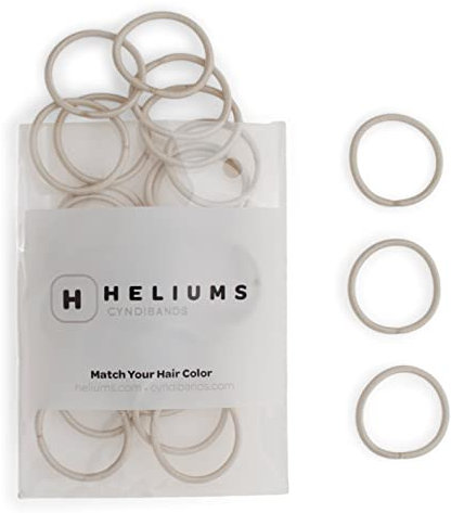 HELIUMS kleine Haargummis – Aschblond – 2,5cm Mini Haargummis für feines Haar, Kinder, Damen, Herren – für Pferdeschwanz, dünne Zöpfe, Hochsteckfrisur, Dreads, Braids – neutrale Farben – 48 Stück