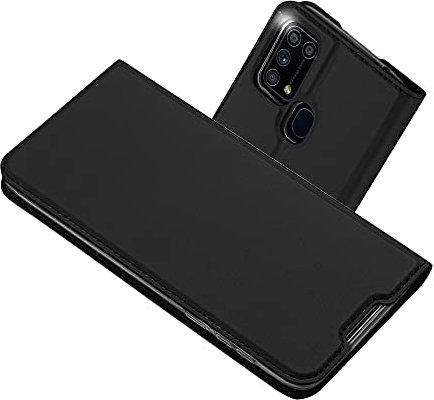 Radoo Kompatibel mit Samsung Galaxy M31 Lederhülle, PU Leder Handyhülle Brieftasche-Stil Magnetisch Klapphülle Etui Brieftasche Hülle Schutzhülle Tasche für Samsung Galaxy M31 (Schwarz Grau)