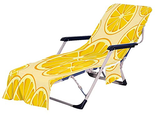 Strandtücher 3D Obst Banane Zitrone Blatt Blumen Motiv Strandkorb-Handtuch mit Seitentaschen,für Sonnenliege, Pool, Hotel,Garten75 × 210 cm (Farbe 2,75 × 210 cm)