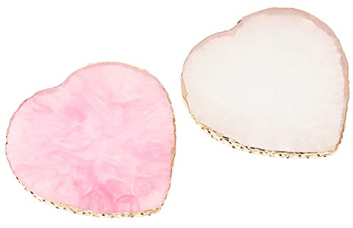 Lurrose 2Pcs Make- Up- Palette Herz Form Harz Achat Nail Art Kosmetische Künstler Mischen Palette für Mischen Foundation