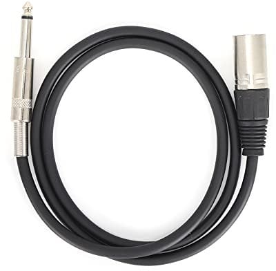 XLR Male to 1/4 Inch (6.35mm) TRS Jack Lead Balanced Signal Interconnect Cable 1/4 to XLR Patch Cable for Microphone Speaker Stage DJ(0.5M)
