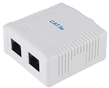 Equip 235114 Prise Murale Cat5e 2 x RJ45 UTP/2 Ports Cat.5e pour Montage en saillie Blanc