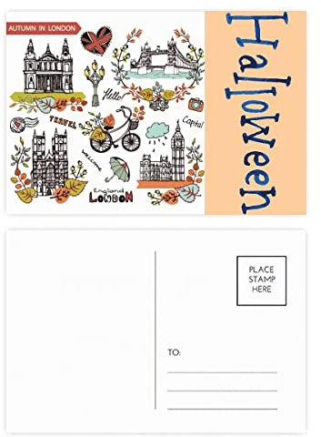 Big Ben London England Art Deco Fashion Halloween Postkarten-Set Dankeskarten Postkarte Postkarte Postkarte Seite 20 Stück