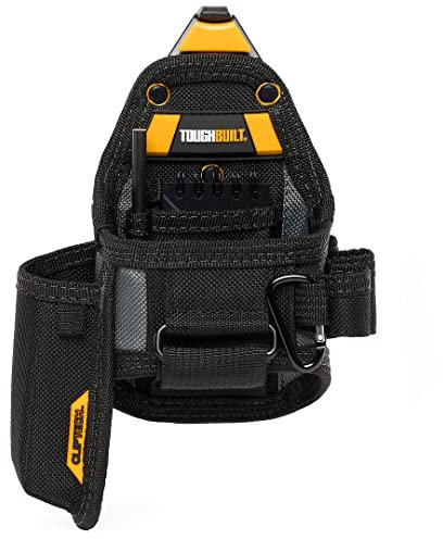 ToughBuilt Tape Measure/Utility Knife Pouch - 7 Pockets, Notebook & Pencil, Plastic-Lined Knife Pocket, ClipTech Hub & Belts