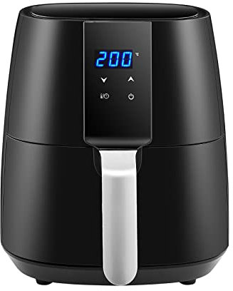 CLIPOP Freidora Digital para el Hogar con Rápida Circulación de Aire, 3.8L Freidora Grande sin Aceite y Baja en Grasa, Temporizador de 30 Minutos y Control de Temperatura, Cesta Antiadherente
