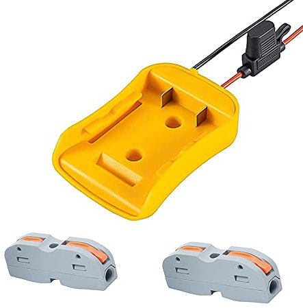 Power Wheel Adapter for Dewalt 14.4V/18V/20V Lithium-Ion Battery Wire terminals, DC Port & LED Work Light Dual USB Charger, Power Connector for Rc Car, Robotics, Rc Truck, DIY Use