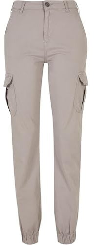 Urban Classics Damen Ladies High Waist Cargo Pants warmgrey, 34