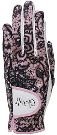 Glove It Guante de Golf para Mujer, Ligero y Suave, de Cuero Cabretta, con protección UV, Encaje Rosa, Talla L, Izquierdo