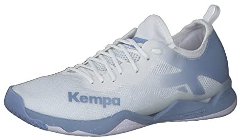Kempa WING LITE 2.0 WOMEN Damen Sneaker Laufschuhe Sportschuhe Turnschuhe Handball Jogging Outdoor Freizeit Shoes - leicht und atmungsaktiv - weiß/lake blau, 44.5