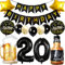 Ouceanwin Luftballon 20. Geburtstag Deko Männer Frauen, Ballons Geburtstagsdeko 20 Jahre Mann Frau, Folienballon Weinflasche Bier Deko Helium Ballon Whisky für 20 Jahr Geburtstag Party Deko