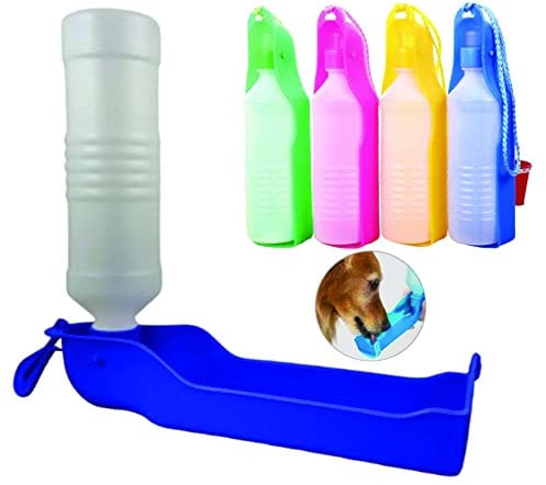 PARENCE.- Gourde Portative pour Chien 500ML / Bouteille d'eau Pliable pour Chiens, Chats, Animaux de Compagnie/Activité de Plein Air, Extérieur. - 1 pièce, Couleur aléatoire