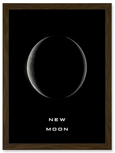 Artery8 Phases of the Moon Astronomy New Moon Lunar Space Poster Artwork Framed Wall Art Print A4