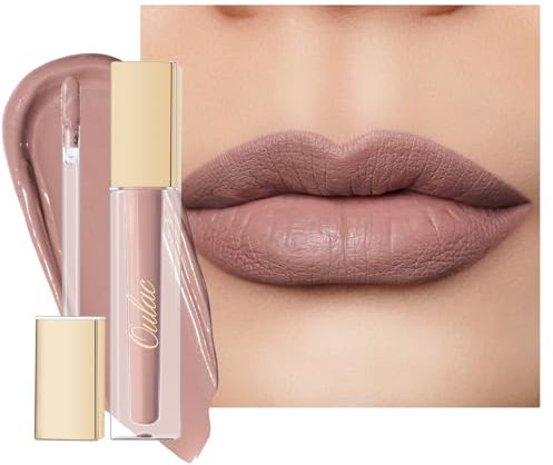Oulac Flüssiger Matt Lippenstift, Malve Nackt Lippenstifte, Langanhaltend mit Kussechter, Intensiver Farbabgabe, präzisem Applikator, Mattem Finish, Vegan Clean Beauty Liquid Matte 4,5 ml (M19)