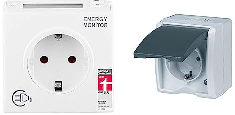 REV Stromzähler – Ausgezeichnet von Stiftung Warentest mit Note 1,7 & 0510211777 AquaForm, Steckdose-Feuchtraumsteckdose