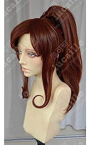 NEZIH Anime Sailor Moon Sailor Jupiter Kino Makoto Kurzes Braunes Pferdeschwanzhaar Hitzebeständige Cosplay-Kostüm-Perücke + Perückenkappe + Haarseil-Perücke, Halloween-Dekorationszubehör