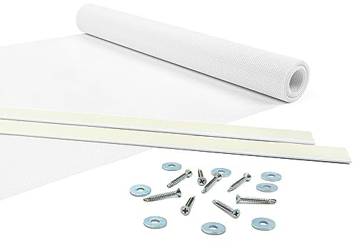 Giuri Tessuti - Fasce in PVC Microforato Mesh per Copertura ad Onda di Gazebo e Pergola - Telo ombreggiante ignifugo (Bianco, 60x450cm)