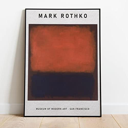 SDVIB Leinwandgemälde, Wandkunst, Mark Rothko, Poster, Bilder, Drucke, abstrakte Heimdekoration, Vintage, für Wohnzimmer, modular, 50 x 70 cm, rahmenlos