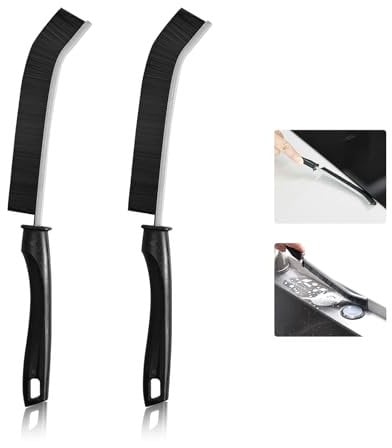 KitchenRaku Hard Bristle Gap and Crevice Cleaning Brush (Light Black, 2PCS)