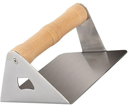 Happyyami 1 Pc Presse à Viande en Acier Inoxydable Pressage De Galette De Viande Galette De Saucisse Presse à Bacon Fabricant De Galettes De Boeuf Outils en Bois Bifteck Machine à Viande