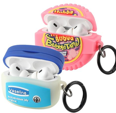 Gedicht Schutzhülle für Airpods Pro, lustige 3D-Cartoon-Vaseline, Kaugummi-Design, Silikon, weiche Hüllen für Airpods Pro, 1. Generation, mit Schlüsselanhänger, Kinder, Damen, Herren, für Airpods Pro,