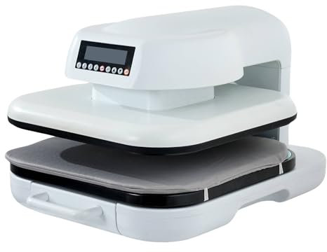 LetCart Auto Heißpresse für T-Shirts, Transferpresse Hitzepresse Maschine DIY Heißpresse, Heat Press Temperaturanzeige Für T-Shirts, Schuhe, Hüte, HTV-Vinyl-Projekte (White, 38x38cm)