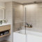 Aquariss Chrome Pivot Double Panel Over Bath Shower Screen Door Easy Clean Glass Shelves Door Panel 810x1400mm
