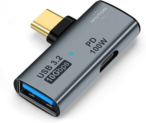 IVIVTOR USB C Adapter 2 in 1 Splitter - USB C to USB 3.2 OTG Adapter With PD 100W Fast Charging for Laptop Tablet Phone