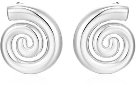 TOFBS Spiralförmige 18k Gold Ohrringe Hochglanz Strudel Ohrstecker Damen Schmuck Elegante Ohrschmuck Geometrisches Muster