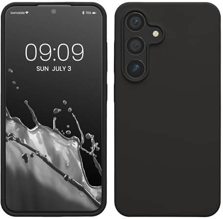 kwmobile Hülle kompatibel mit Samsung Galaxy S24 Hülle - Silikon Handy Case - Handyhülle für Samsung S24 weiche Oberfläche - kabelloses Laden für Galaxy S24 Case - Dunkelgrau