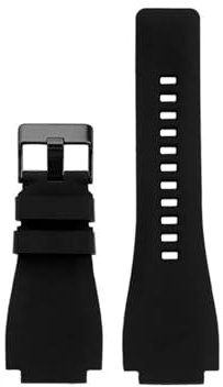 DKWOIS Kompatibel mit Bell & Ross B&R BR-01 BR-03 Armband Leder Uhrenarmbänder Herrenarmband Handgelenk Gürtel Armband 34 * 24mm Konvex(B Black silicone BK)