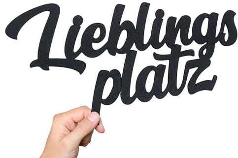 Lieblingsplatz Schild - Wand Deko Schriftzug - Wohnzimmer Deko für zu Hause - Wohnzimmer Wandtattoo - Wanddekoration - Wanddeko Schlafzimmer - Wandsticker - Wandschild aus Kunststoff (L)