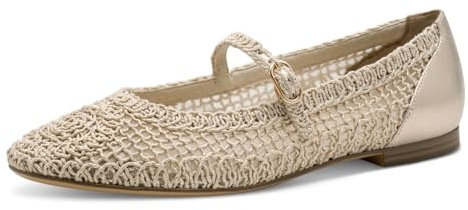 Tamaris Women 1-22149-44 Ballerina, Light Gold, 7.5 UK