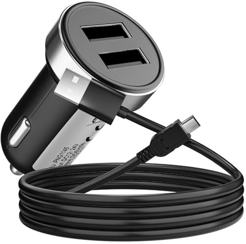Mini USB Car Charger for Dash Cam Power Lead Cable - 12V to 24V Supply Adapter With Straight Connector for Dash Cameras and Sat Navs