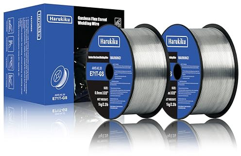 HARUKIKU Filo Anima Flux 0.9mm 2x1KG - Doppia Bobina E71T-GS per Saldatrice MIG, Kit Saldatura Semiautomatica (2 Confezionee)