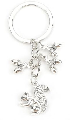 Tranbath Schlüsselanhänger Aus Edelstahl, Süßer Squirrel Und Eichel Anhänger, Geschenke Für Frauen, Geschenke Für Freundin, Kleine Geschenke Für Frauen, Geschenk Für Mama, Geburtstagsgeschenk