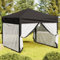Carpa para Fiestas Plegable con Paredes Laterales Negra 3x3 m, Xichuzi Carpa Playa, Cenador, Toldos Playa, Pergola Playa, Toldo Exterior, Pergolas De Jardin - 93532