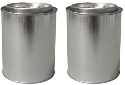 FSSTUD Lot de 2 petits pots de peinture vides en métal de 500 ml avec couvercles pour solvants, adhésifs ou projets de bricolage
