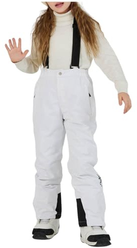 Generisch Cosas Buscando Niños Pantalones de Nieve Invierno Cálido Esquí Snowboard Pantalones Para Niños Niñas Niños Primavera, Blanco, 13