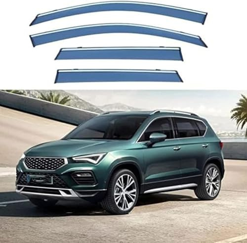 QiaoCL Windabweiser für SEAT ATECA 2016-2022, halten Ihr Auto bei Regen belüftet, reduzieren Windturbulenzen, Regen- und Sonnenschutz