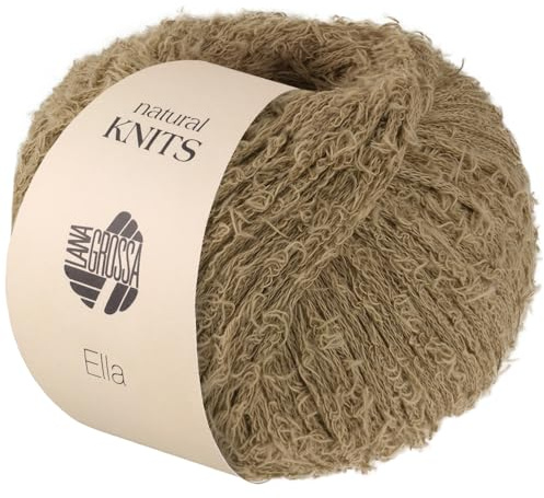 LANA GROSSA Ella | Flauscheffektgarn aus 100% Baumwolle | Handstrickgarn aus 100% Baumwolle | 50g Wolle zum Stricken & Häkeln | 130m FB 2