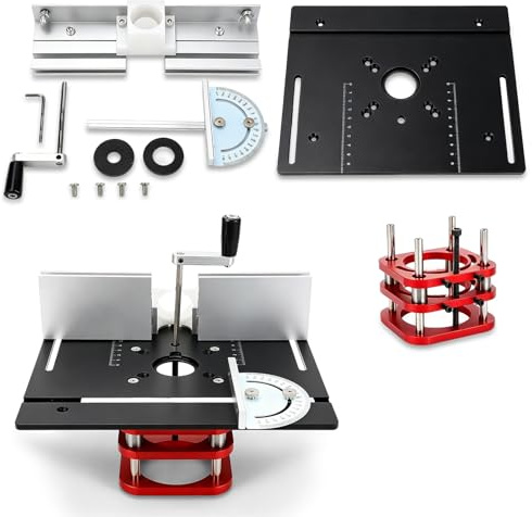 Mesa de fresado superior con elevador, mesa de fresado para fresadoras, placas de inserción de mesa de fresado, elevación máxima de 51 mm, fresadora de mesa para ranurar, cortar espigas y biselado