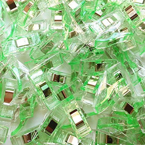 MELARIO 100 Stücke Nähklammern Stoffklammern 2.7x1x1.5cm (Grün)