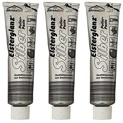 3 x 150ml Elsterglanz Original Silber Polierpaste Silberpflege, Silberreinigung (große Tube)