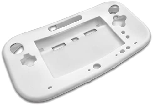 vhbw Hülle Case kompatibel mit Nintendo Wii U Gamepad Spielkonsole, Controller - Silikon, Weiß