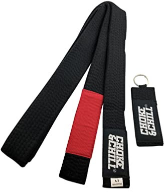Choke&Chill BJJ Brazilian Jiu-Jitsu Belt Gürtel (Schwarz (Rot), A3 (300cm))