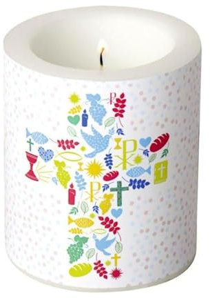 IHR Lampionkerze Kreuz Frieden Symbole Kirche Kommunion Taufe Konfirmation 10,5cm